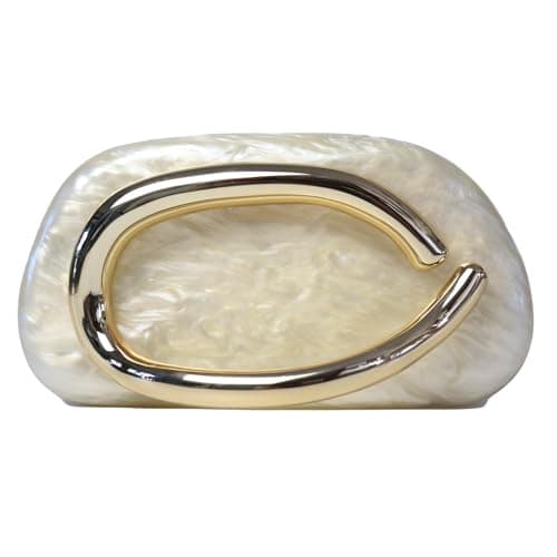 ILIEMOC Clutch Purses Women Evening Handbags Crossbody Clutch Purse Trendy Decoration Shoulder Bag Wedding (Pearl White)