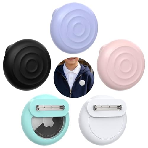 Hidden AirTag Holder for Kids with Safety Pin,EIZLXQ Soft Silicone Apple AirTag Holder for Kids,Discreet Air Tag Holder for Clothes,Luggage,Child & Elderly Tracker(Black/White/Pink/Purple/Green)
