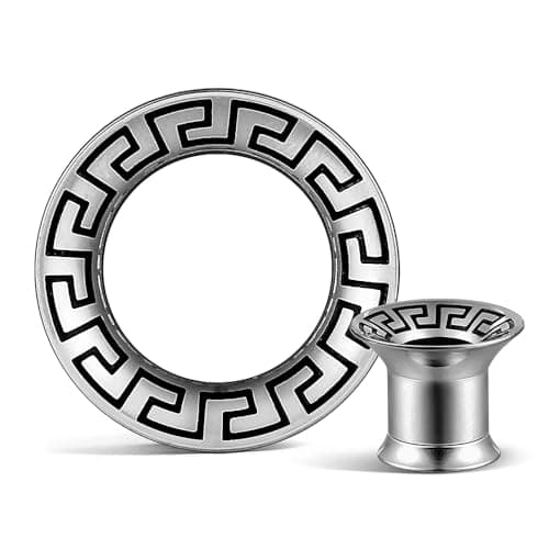 Earblity 2 PCS ear gauges horn pattern 1/2'' (12mm) cute Ear tunnels Plugs 316 Stainless Steel Silver Ear Gauges Weight ear Plugs Hypoallergenic expander Piercing Body Jewelry