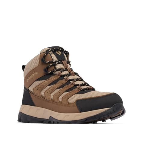 Columbia Mens Strata Trail Mid Waterproof, Dark Brown/Khaki II, 10.5