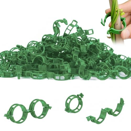 Dovciua 100PCS Plant Support Clips, Plastic Clips for Securing Plants, Plant Fixing Clips for Tomato Vine, Reusable Garden Clips for Climbing Plants, Grape, Vegetable Stems (50, Green)