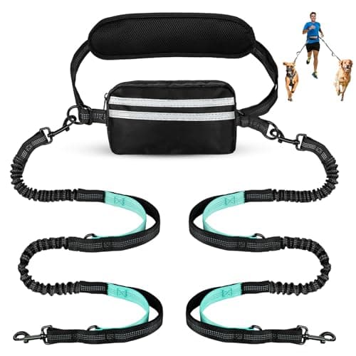 Yicostar Hands Free Dog Leash for Two Dogs Walking, Running