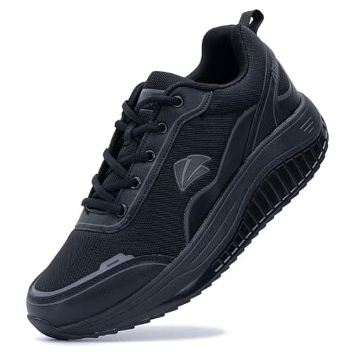 ZF ZEFUHER Men's Walking Shoes with Arch Support Plantar Fasciitis Orthotic Tennis Sneakers for Foot Pain Relief Black US 10.5