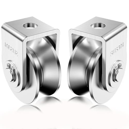 2 Pack 3 Inch V Groove Pulley Block 304 Stainless Steel Roller 1760lb