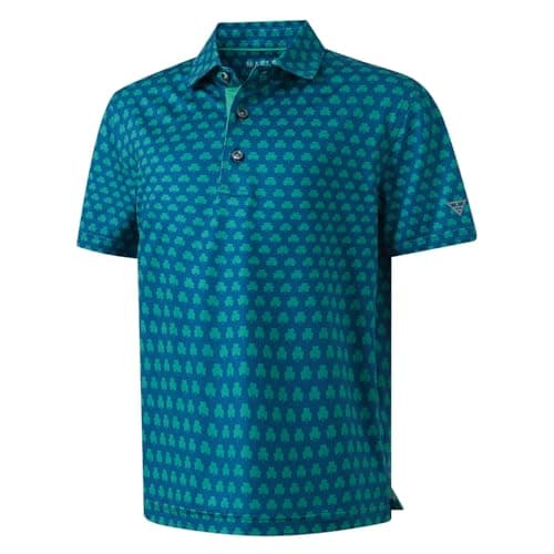 M MAELREG Short Sleeve Boys Polo Shirts Mositure Wicking Quickly Dry Performance Print Golf Polo Shirts for Boys