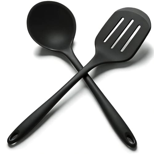 Heat Resistant Silicone Cooking Spatula and Spoon Set