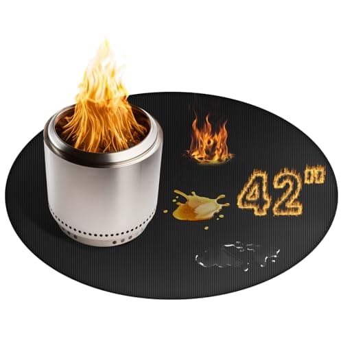 RYMTOX Large 42'' Fire Pit Mat for Solo Stove Bonfire | Double-Sided Fireproof | Waterproof | Oil-Proof | Easy to Clean | Bonfire Accessories | Round BBQ Mat for Solo Stove Accessories Deck Patio Lawn