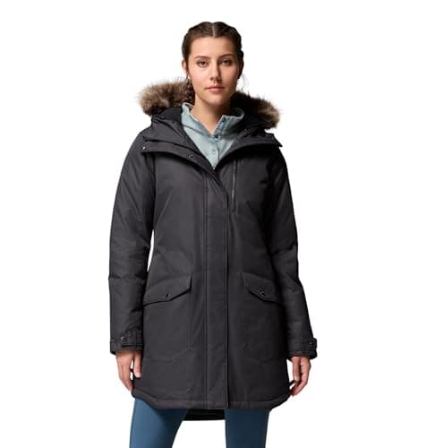 Columbia Womens Suttle Mountain Long Insulated Jacket, Black, Medium