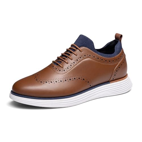 Bruno Marc Men's MaxFlex Dress Sneakers Oxfords Casual Wingtip Brogue Shoes,Size 9,Brown,SBOX2326M