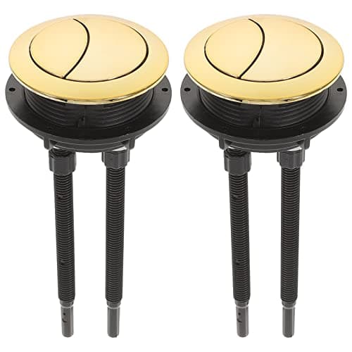 Angoily Toilet Push Button Replacement 2 Pcs Dual Flush Toilet Button for Bathroom Cistern 48Mm Tank Buttons Brushed Gold Water Tank Accessory Easy Install