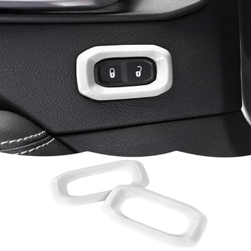 RT-TCZ Interior Door Lock Switch Cover Trim Frame Decoration Interior Accessories Compatible with Jeep Wrangler JL JLU & Gladiator JT 2018-2023,White