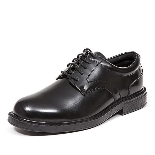 Deer Stags Men's Times Plain Toe Oxford,Black,7.5 W