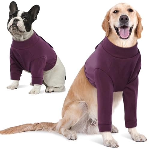 IDOMIK Dog Recovery Suit, Dog Surgery Recovery Suit Front Legs, Comfy Joint Leg Sleeves After Surgery, Elbow Braces Protector for Leg Injuries & Joint Pain, Cone Collar Alternatives,Purple,S