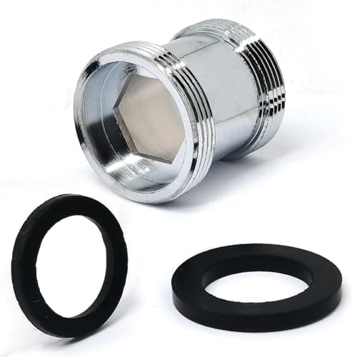 1 Piece Silver Faucet Aerator Adapter Kit,Male Thread M24x1mm To Male Thread M22,Brass Kitchen Sink Faucet Extender Adapter Fitting Connection(Extended Type,M24x1mm-M22)