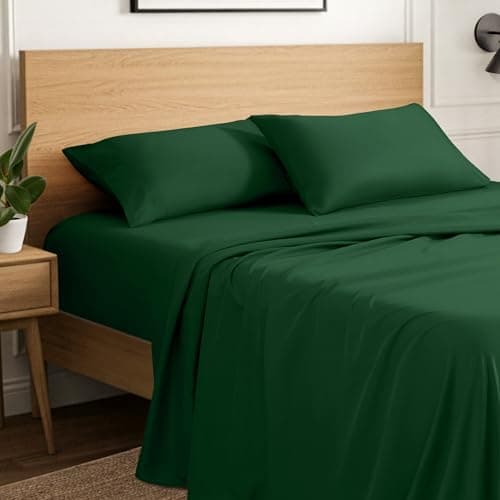 Ivy Union Full Extra Long Sheet Set - Ultra-Soft Cooling with Deep Pockets - Breathable, Easy-Fit - Hotel Luxury Bedding Sheets & Pillowcases (Full XL, Forest Green)