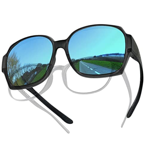 QOOL TIMES Living out your 40 HD Polarized Fit Over XL Sunglasses Lightweight for Women men UV Protection Round Shades for Driving Riding