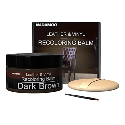 NADAMOO Leather Recoloring Balm Dark Brown 225g / 8 oz, Leather Repair Kits for Couches, Restoration Cream Scratch Repair Leather Dye for Vinyl Furniture Car Seat, Sofa, Shoes