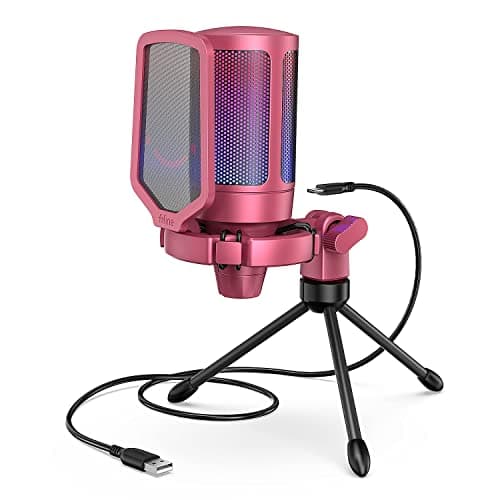 FIFINE AmpliGame A6VR USB Gaming Microphone Condenser RGB Mic for Streaming