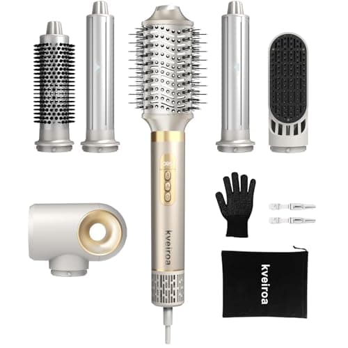 6 in 1 Hot Air Brush & Hair Dryer–High-Speed Hair Dryer Brush with Auto Wrap Curlers, Hot Air Styler Wrap Fast Drying & Frizz-Free Styling, No Heat Damage, Volumizing with Travel Bag
