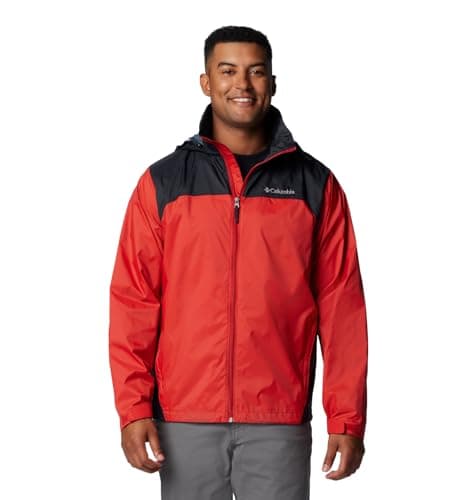 Columbia Men's Glennaker Lake II Rain Jacket, Sail Red/Black, 2X Tall