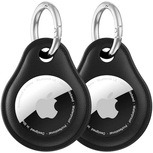 LandForce for Airtag Keychain Holder,Compatible with Apple AirTag 1st & 2nd Generation-Anti-Scratch&Durable,IPX8 Waterproof for air Tags-2 Pack Case, for Dog,Cat,Pets,Bags,Kids, Luggage (2Black)