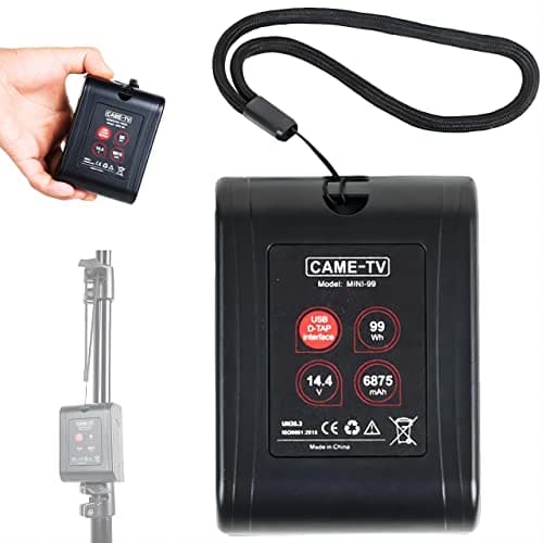 cametv Mini V Mount Battery 99Wh 6875mAh 15A Draw Rechargeable V-Mount with 2 D-TAP & 1 USB for Blackmagic BMPCC 4k/6K Pro/Sony FX6/Red Komodo/Canon C70/Z cam E2,Video Lights,Monitors