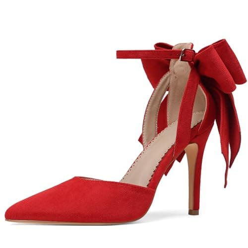 SaraIris Women's Black Closed Toe Heels - Bow Dress Shoes