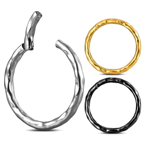 Earblity 1 Pair ear weight circular pattern gauges 5g/6mm Ear Tunnels Plugs 316 Stainless Steel black Ear Weight Plugs Hypoallergenic expander Piercing Body Jewelry