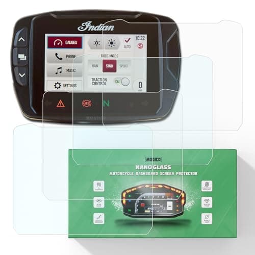 Mogico Nano Glass Motorcycle Dashboard Screen Protector Kit for Indian FTR 1200 S 2019+ Tachometer Anti-Scratch & Instrument Cluster Protection (2x Ultra Clear & 2x Anti Glare)