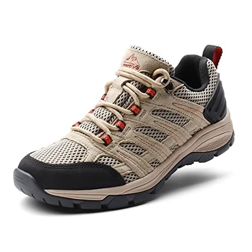 NORTIV 8 Women's Hiking Shoes Lightweight Breathable Mesh Walking Sneakers Outdoor Work Shoes Wander,Size 5.5,Sand,SNHS222W