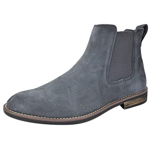Bruno Marc Men's Suede Leather Chelsea Ankle Boots,Size 7,Grey,URBAN-06