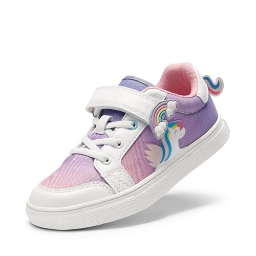 DREAM PAIRS Girls Shoes Toddler Sneakers Rainbow Storybook Casual School Walking Footwear for Toddler/Little Kids,Size 6 Toddler,Rainbow/White,SDFS2308K