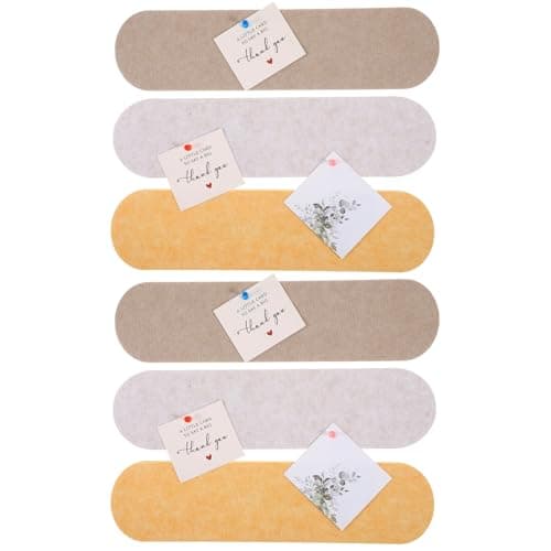 6 Pack Self-Adhesive Cork Board Strips for Wall, Removable Felt Bulletin Board with 40 Push Pins, Wall Pin Boards for Office Home Decor, Message Display Strip(11.8"x2")