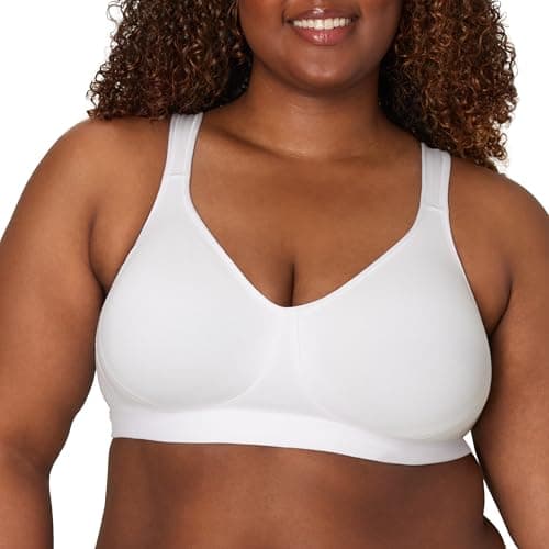 Playtex womens 18 Hour Ultimate Lift & Support Cotton Stretch Wireless Us474c Full Coverage Bra, Cotton White, 46DDD US