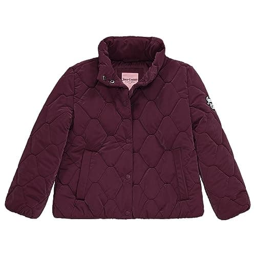 Juicy Couture Girls Coat, Faux Fur Hooded Winter Jacket, Warm Padded Parka Hoodie, Kids Heavyweight Winter Coat