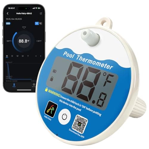 Bluetooth Pool Thermometer, Floating Easy-Read Water Temperature Sensor