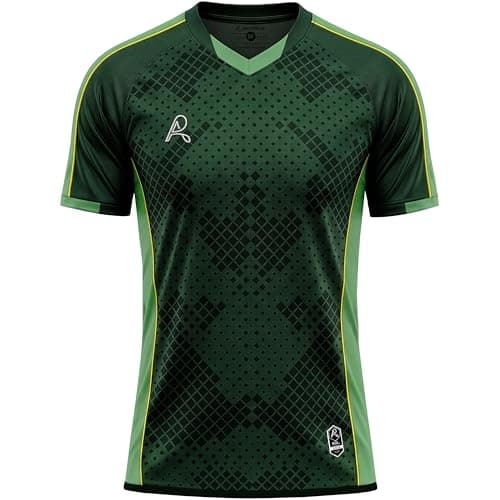 Arcarius Men's SOL Performance Soccer Jersey - Short Sleeve Moisture Wicking Athletic Training Shirt, Dark Green, 3X-Large