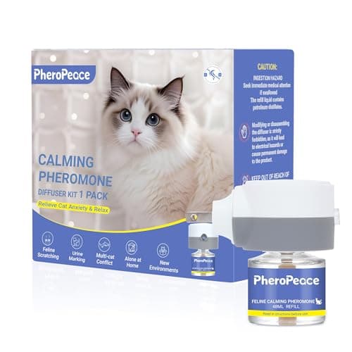 AROPEME Cat Calming Diffuser Kit (1 Diffuser + 1 Refill, 48ml) – 30 Day Supply – Cat Pheromones Calming Diffuser for Multi-Cat Conflict, Urine Marking & Scratching