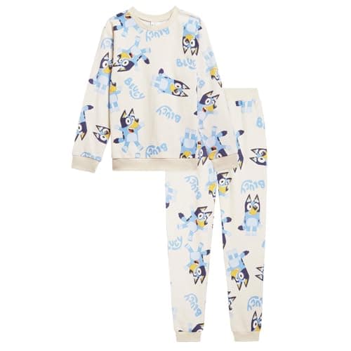 Bluey Toddler Girls Fleece Sweatshirt and Jogger Pants Set White 4T