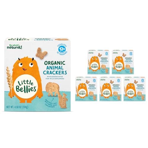 Little Bellies Organic Animal Crackers Toddler Snack, 4.58 oz (Pack of 5)