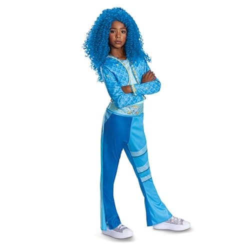 Descendants Chloe Costume for Kids, Official Disney Descendants The Rise of Red Costume Jumpsuit, Wig not Included, Child Size (7-8)