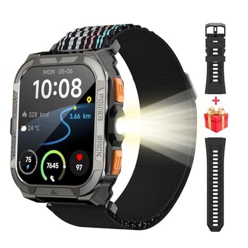 Blackview GPS Smart Watch for Men with ChatGPT, AI Translator, Compass & Flashlight/100-Day Battery/Bluetooth Calling/Health Monitor/100+ Sports,Fitness Tracker for iPhone/Android Phones