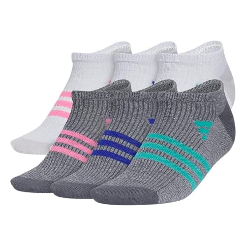 adidas Kids Superlite No Show Socks for Boys & Girls (6 Pairs) Lightweight