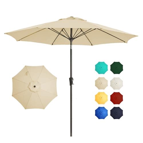 Tioline 9 FT Patio Umbrella Outdoor patio deck umbrella Beige