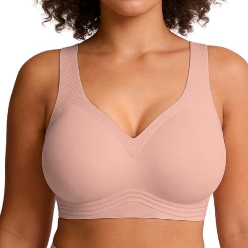 Jelly Wireless Bra Plus Size Supportive Seamless Bras Full Coverage Push Up No Underwire T-Shirt Bra Nude