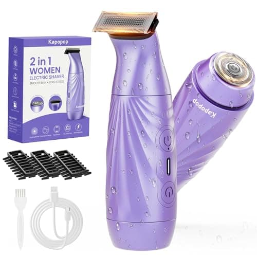 Kapopop 2-in-1 Bikini Trimmer for Women,Painless Razor for Sensitive Skin