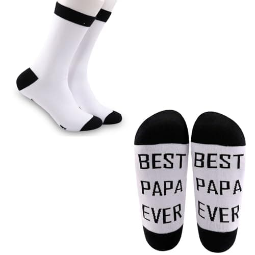 LEVLO 2 Pairs Father's Day Gift Best Papa Ever Socks for New Dad Uncle Grandpa Men Birthday Gift (2 Pairs/Set - Mid Calf - 3)