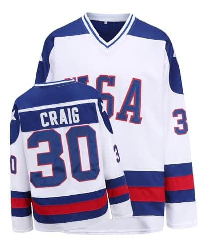 YWIES Youth Hockey Jersey of USA 1980 Olympic Team Jerseys #30 Jim Craig Stitched Letters and Numbers White S-L