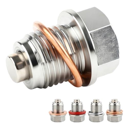 M16x1.5 Stainless Steel Magnetic Engine Oil Drain Plug with 6 Washers,304 Stainless Steel Oil Pan Drain Pan Bolt,Fits for Honda Accord CR-V Fit Toyota Camry Corolla RAV4