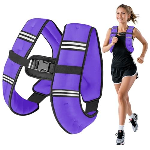 6lb/8lb/12lb/16lb/20Lb Weighted Vest Woman Men with Reflective Stripe, Chest Size Adjustable Strength Training Weight Vest for Walk Running Jogging